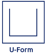 Badeforhængstang U form